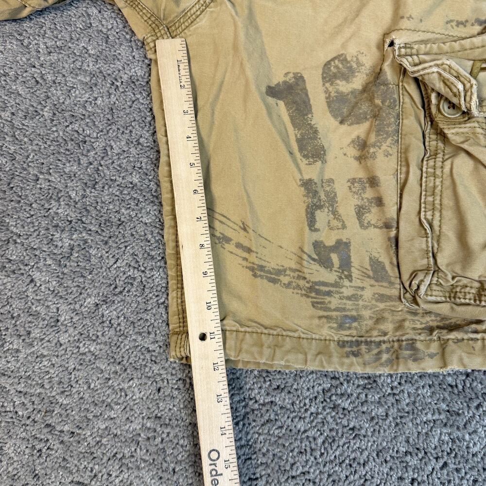 VTG American Eagle Outfitters Shorts Mens 32 Beige Cargo Canvas 11 In Pockets - Picture 4 of 12